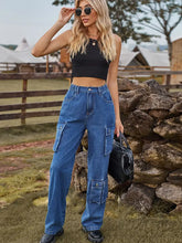 Washed Multi-Pocket Denim Pants
